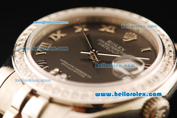 Rolex Datejust Automatic Movement Full Steel with ETA Coating Case and Diamond Bezel - Click Image to Close